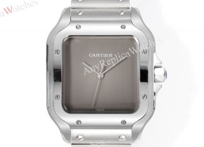 THB Factory Cartier Santos Brown/Grey Face Stainless Steel Band 1847 MC Movement Watch
